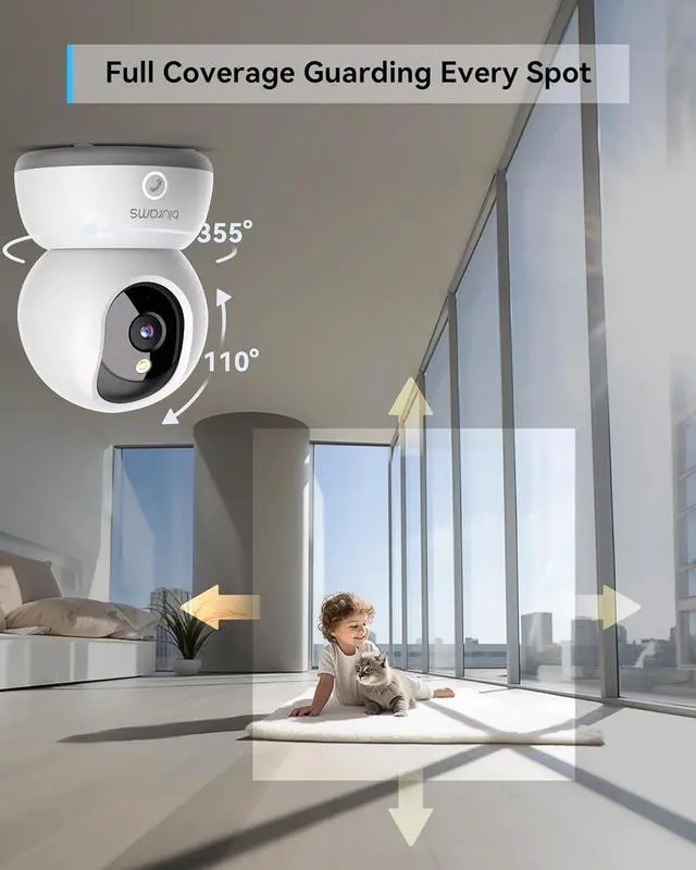 Alt view image 3 of 6 - Pet Camera,2K Security Camera Indoor,Dog Camera with Phone App,Home Camera for Baby with One-Touch Call,Color Night Vision,2-Way Audio,AI Motion Detection(2.4GHz ONLY) (A31C + 64GB SD Card)