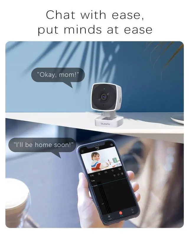 Alt view image 4 of 7 - 5GHz Cameras for Home Security, 2K Security Camera Indoor, Pet Camera with Phone App, Indoor Camera w/AI Motion Detection, 2-Way Audio, Compatible with Alexa&Google Home, WiFi 6