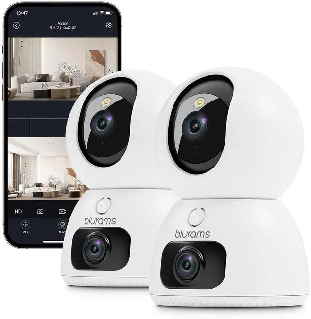 Main image of 2K Dual-Lens Indoor Camera, 5G Pet Camera with Phone App, Split-Screen View, Free Human/Sound Detection, Motion Tracking, One-Touch Call, Night Vision, Dual-Band WiFi 6, Work with Alexa. 2Pack