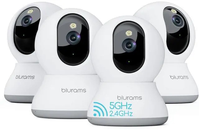 Main image of Indoor Cameras for Home Security, 2K Pet Camera with Phone App, 5GHz/2.4GHz Dual-Band, 360° PTZ Indoor Cameras, 2-Way Talk, Motion Tracking, 4Pack