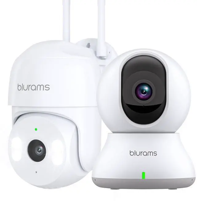 Main image of Indoor & Outdoor Security Camera Bundle Set, Pet Cameras for Home Security, 2-Way Talk, Motion Tracking, Cloud & SD, 2.4GHz Wi-Fi Only