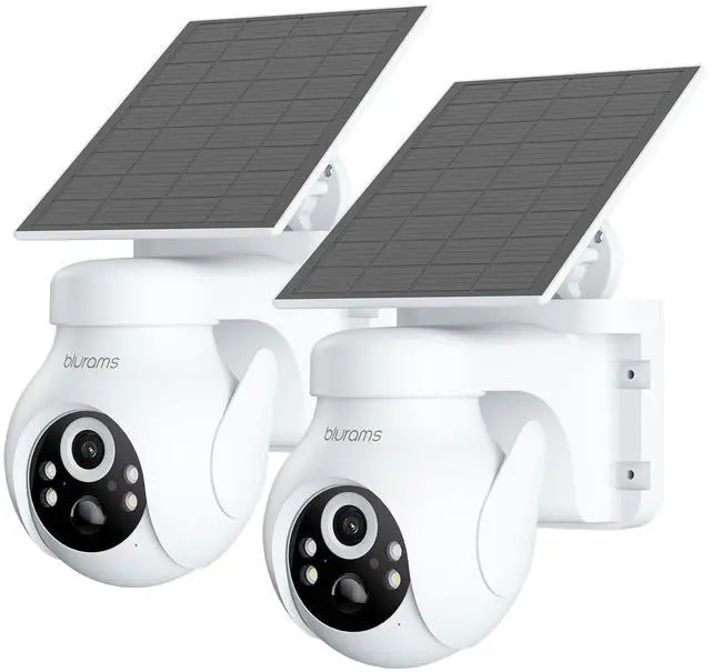 Main image of 2K Solar Outdoor Camera Wireless, 360° PTZ Security Cameras Wireless Outdoor with Human Auto Tracking, R/Color Night Vision, Battery Powered, Compatible with Alexa, 2.4GHz Only, 2Pack