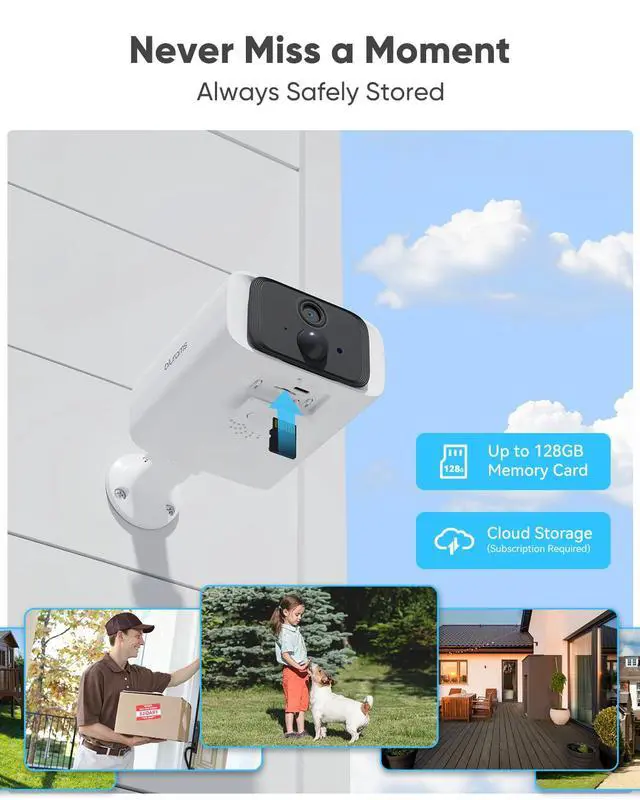 Alt view image 6 of 7 - 4MP Outdoor Camera with Integrated Solar Panel, Wireless Security Camera Outdoor with Dual-Band WiFi6, Human Detection, Night Vision, Compatible with Alexa