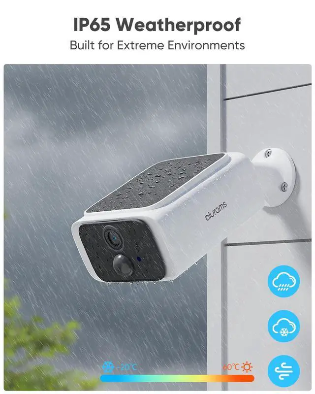Alt view image 5 of 7 - 4MP Outdoor Camera with Integrated Solar Panel, Wireless Security Camera Outdoor with Dual-Band WiFi6, Human Detection, Night Vision, Compatible with Alexa