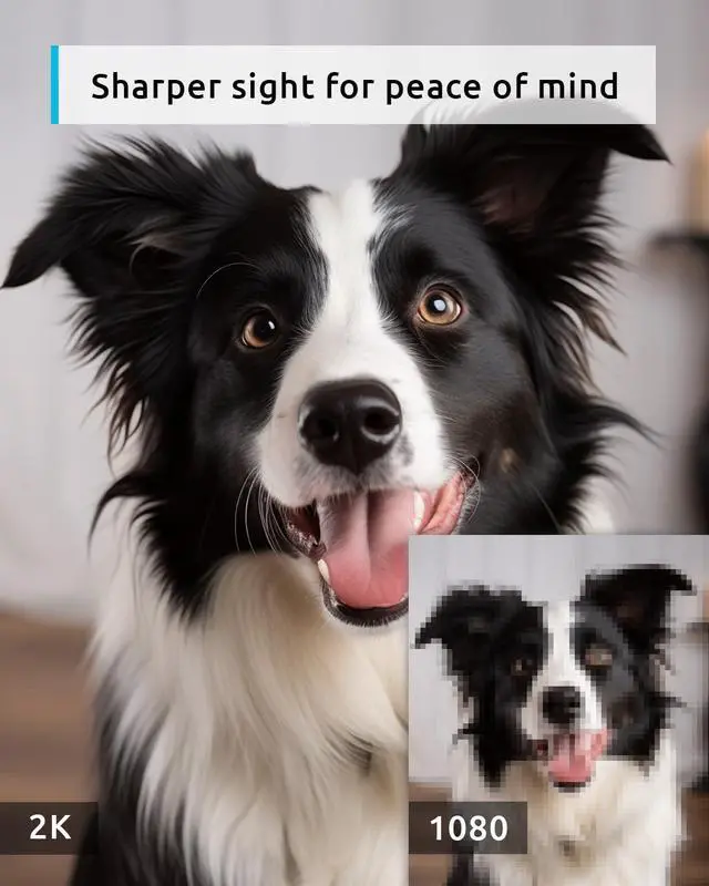 Alt view image 2 of 7 - 2K Security Camera Bundle 3-Pack, Indoor Camera and PTZ Pet Camera w/Motion Tracking, 2-Way Audio, IR Night Vision, Siren, Compatible with Alexa
