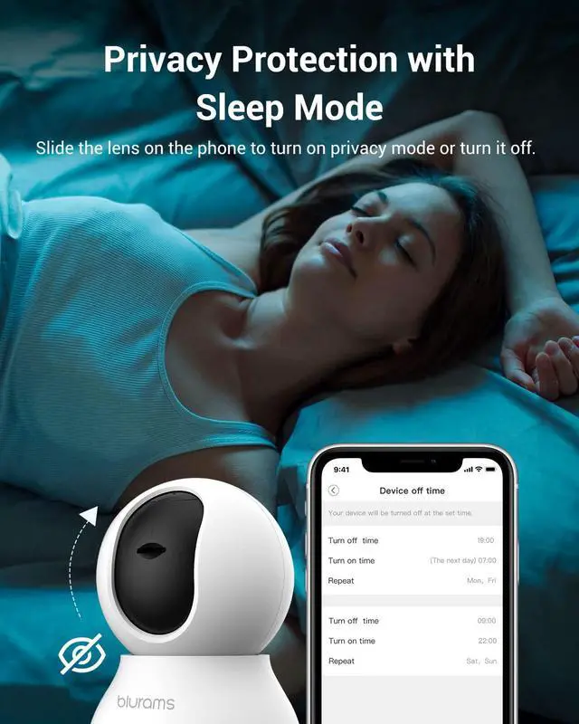 Alt view image 7 of 7 - Indoor Camera Bundle Set, 2K Security Camera for Home Security w/Motion Tracking, Phone App, 2-Way Audio, IR Night Vision, Siren, Compatible with Alexa