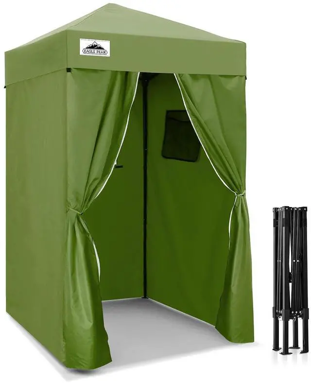 Main image of Flex Ultra Compact 4x4 Pop-up Canopy, Sun Shelter, Changing Room, Portable Privacy Canopy Cabana for Pool, Fashion Photoshoots, or Camping, Army Green