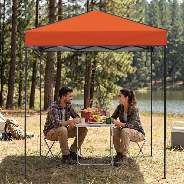 Alt view image 7 of 7 - 6x4 Instant Pop Up Canopy Tent, Straight Leg Sun Shelter, Portable Canopy with Carry Bag for Camping, Beach & Sports, Orange