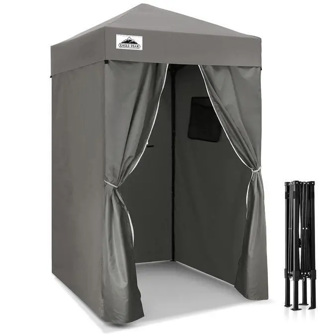 Main image of Flex Ultra Compact 4x4 Pop-up Canopy, Sun Shelter, Changing Room, Portable Privacy Canopy Cabana for Pool, Fashion Photoshoots, or Camping, Dark Gray