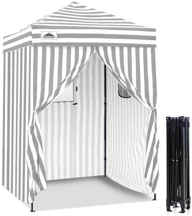 Main image of Flex Ultra Compact 5x5 Pop-up Canopy, Sun Shelter, Changing Room, Portable Privacy Tent for Pool, Fashion Photoshoots, or Camping, Gray/White