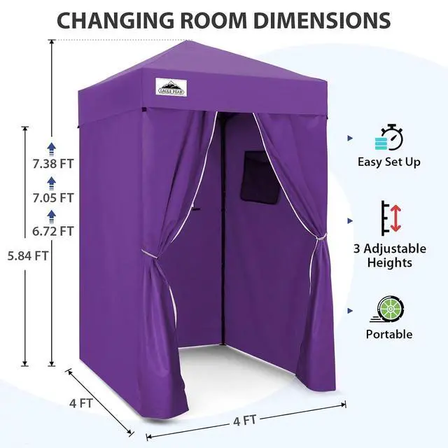 Alt view image 3 of 7 - Flex Ultra Compact 4x4 Pop-up Canopy, Sun Shelter, Changing Room, Portable Privacy Canopy Cabana for Pool, Fashion Photoshoots, or Camping, Purple