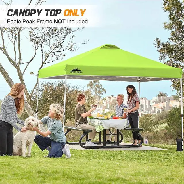 Alt view image 5 of 7 - Replacement Canopy Top for Eagle Peak 10x10 Straight Leg Pop Up Canopy Frame Only, Canopy Cover with Air Vent, UPF 50+, Frame NOT Included, Neon Green