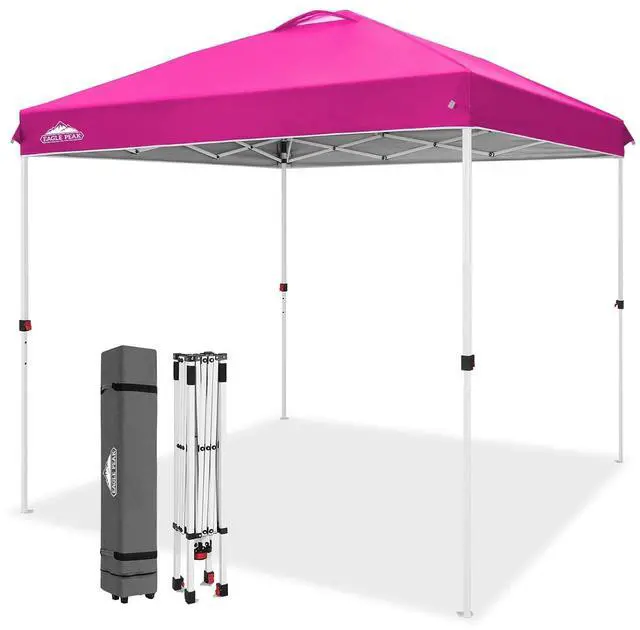 Main image of Pop Up Canopy Tent with Wheeled Carry Bag, 8 Stakes, 4 Ropes, Easy Set Up Tent Canopy, 8x8 ft, Pink