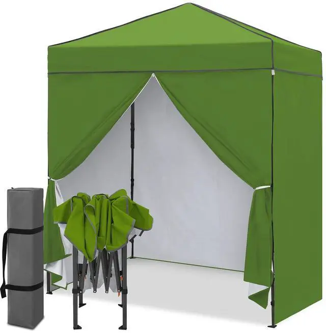 Main image of 6x4 Instant Pop Up Canopy Tent with 4 Side Wall Panels, Straight Leg Sun Shelter, Portable Canopy with Carry Bag for Camping, Beach & Sports, Grass Green