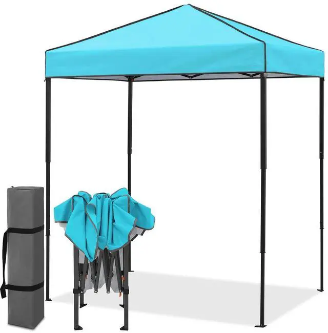 Main image of 6x4 Instant Pop Up Canopy Tent, Straight Leg Sun Shelter, Portable Canopy with Carry Bag for Camping, Beach & Sports, Light Blue