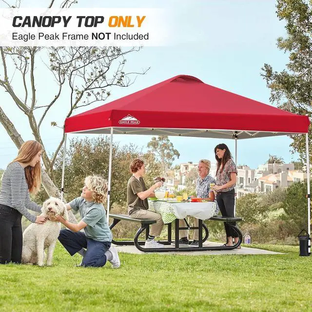 Alt view image 5 of 7 - Replacement Canopy Top for Eagle Peak 10x10 Straight Leg Pop Up Canopy Frame Only, Canopy Cover with Air Vent, UPF 50+, Frame NOT Included, Red