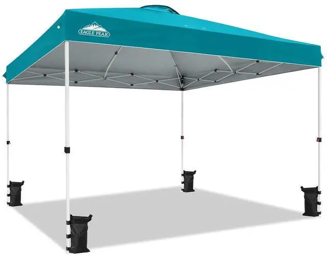 Main image of Pop Up Canopy Tent with Wheeled Carry Bag, 8 Stakes, 4 Ropes, 4 Weight Bags, Easy Set Up Tent Canopy, 12x12 ft, 144sqft of Shade, Turquoise