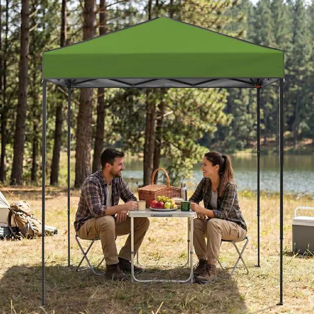 Alt view image 7 of 7 - 6x4 Instant Pop Up Canopy Tent, Straight Leg Sun Shelter, Portable Canopy with Carry Bag for Camping, Beach & Sports, Grass Green