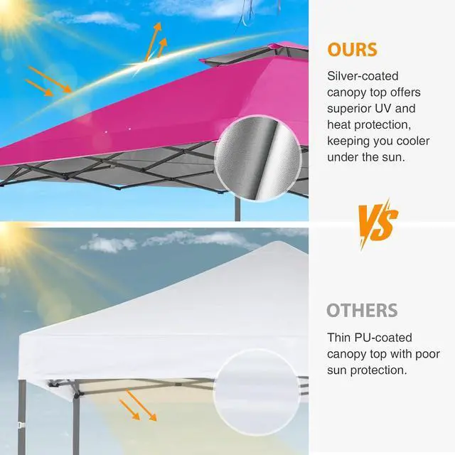 Alt view image 7 of 7 - Replacement Canopy Top for Eagle Peak 13x13 Straight Leg Pop Up Canopy Frame Only, Canopy Cover with Two Tier Air Vent, UPF 50+, Frame NOT Included, Light Pink