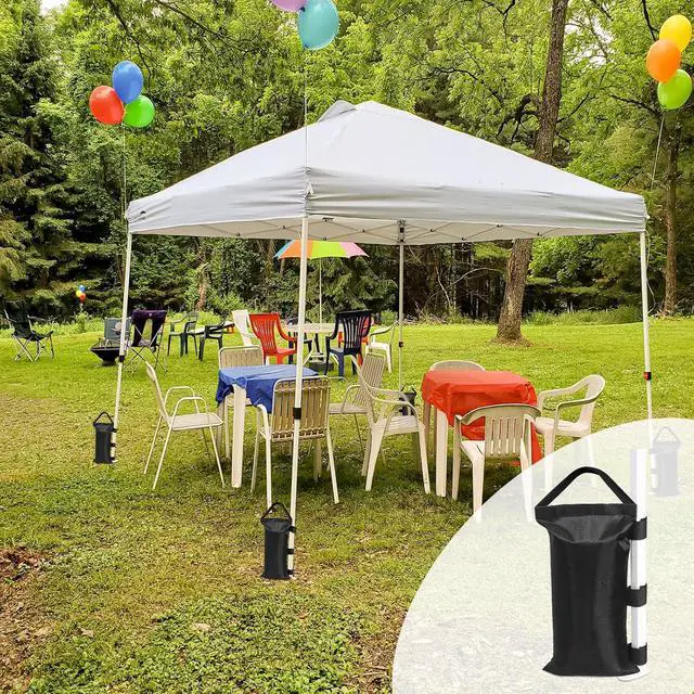 Alt view image 6 of 7 - Heavy-Duty Instant Canopy Sand Bags, 4-Pack, Weight Bags Anchor kit for Pop-up Tent Gazebo, Black (Without Sand)