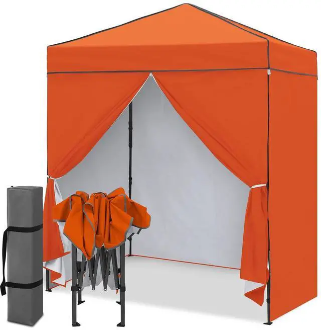Main image of 6x4 Instant Pop Up Canopy Tent with 4 Side Wall Panels, Straight Leg Sun Shelter, Portable Canopy with Carry Bag for Camping, Beach & Sports, Orange