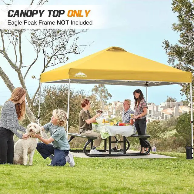 Alt view image 5 of 7 - Replacement Canopy Top for Eagle Peak 10x10 Straight Leg Pop Up Canopy Frame Only, Canopy Cover with Air Vent, UPF 50+, Frame NOT Included, Yellow