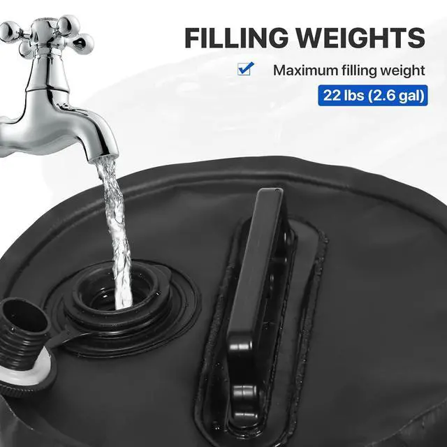 Alt view image 4 of 7 - Canopy Water Weight Bags, 88 lb, Leg Weights for Tent, Gazebo and Outdoor Shelters, Pack of 4, Black