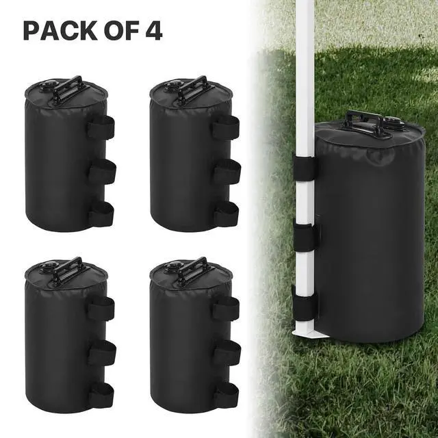 Alt view image 6 of 7 - Canopy Water Weight Bags, 88 lb, Leg Weights for Tent, Gazebo and Outdoor Shelters, Pack of 4, Black