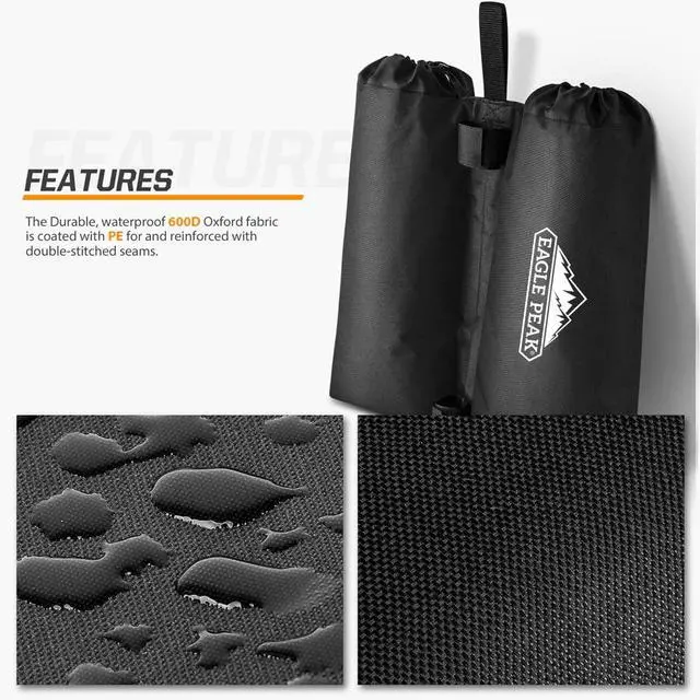 Alt view image 3 of 7 - Weight Bags for Pop up Canopy Outdoor Shelter, Gazebo Instant Shade Leg Canopy Weights, Sand Bags, Pack of 4