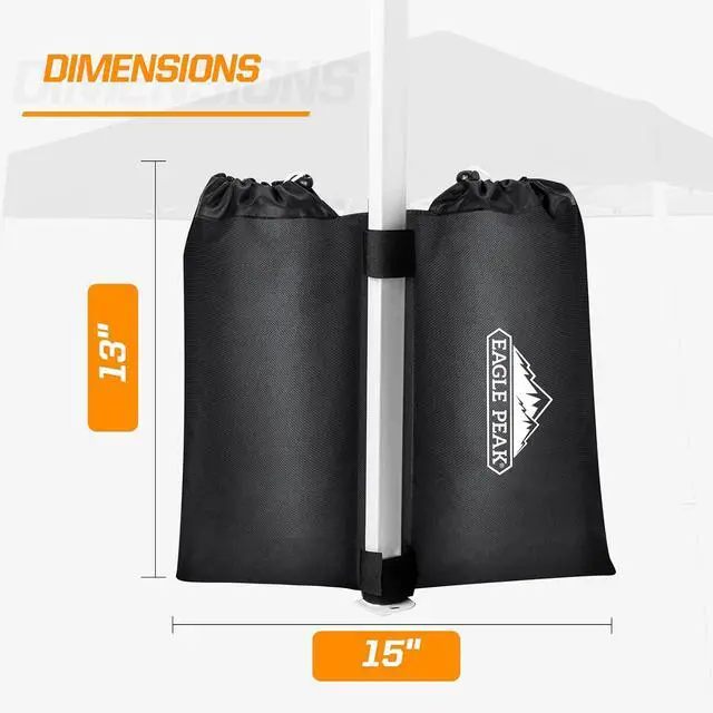 Alt view image 5 of 7 - Weight Bags for Pop up Canopy Outdoor Shelter, Gazebo Instant Shade Leg Canopy Weights, Sand Bags, Pack of 4