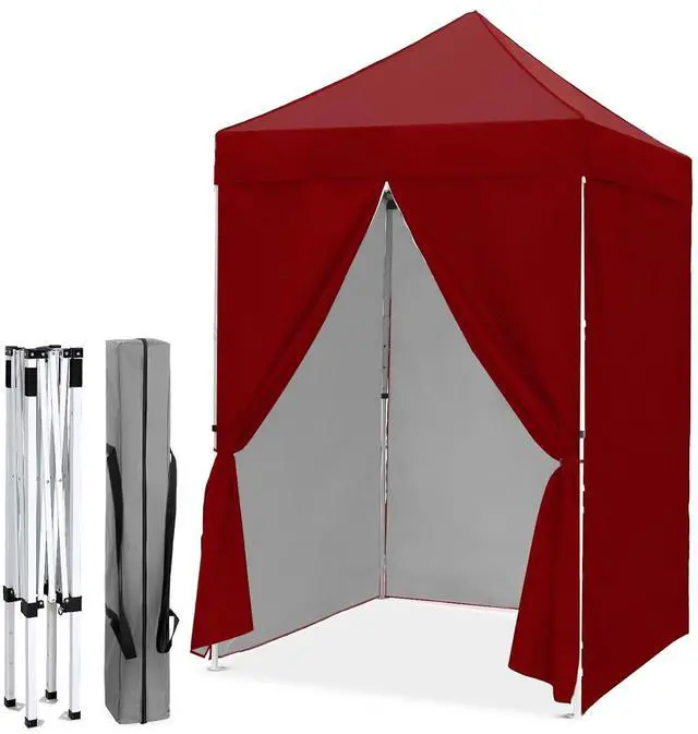 Main image of 5x5 Instant Canopy with 4-Side Wall Panels, Small Pop up Portable Canopy Tent with Carry Bag, Light Weight Sun Shelter for Sports, Camping and Beach, Burgundy