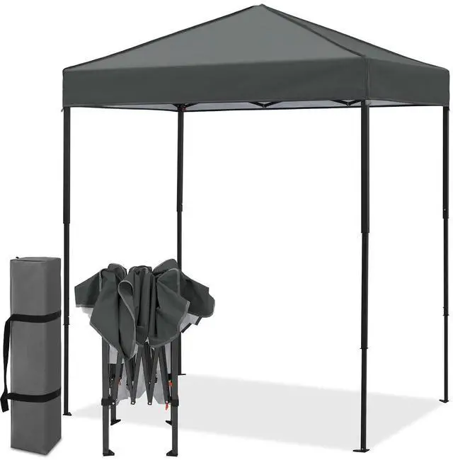 Main image of 6x4 Instant Pop Up Canopy Tent, Straight Leg Sun Shelter, Portable Canopy with Carry Bag for Camping, Beach & Sports, Dark Gray