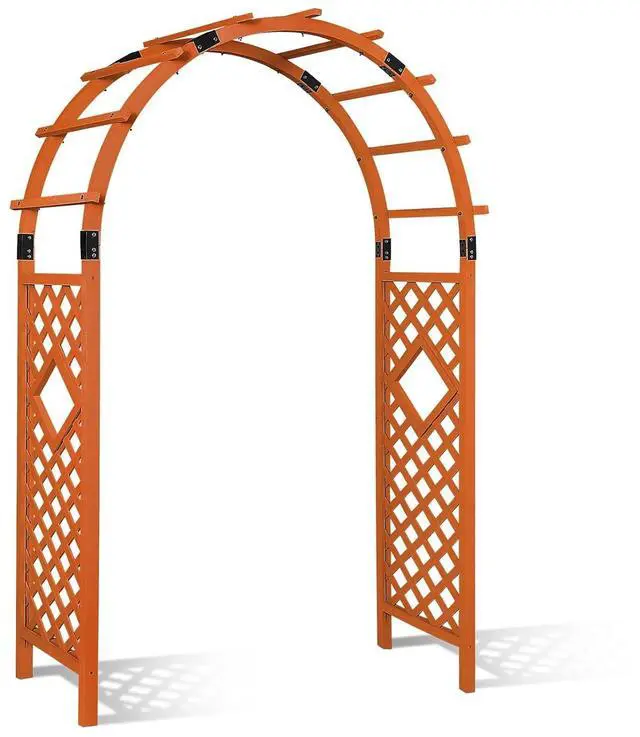 Main image of Wood Arbor Garden Trellis Archway, Wedding Arch for Ceremony, Outdoor Wooden Pergola for Climbing Plant, 92 in, Natural