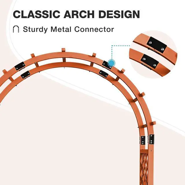 Alt view image 3 of 7 - Wood Arbor Garden Trellis Archway, Wedding Arch for Ceremony, Outdoor Wooden Pergola for Climbing Plant, 92 in, Natural