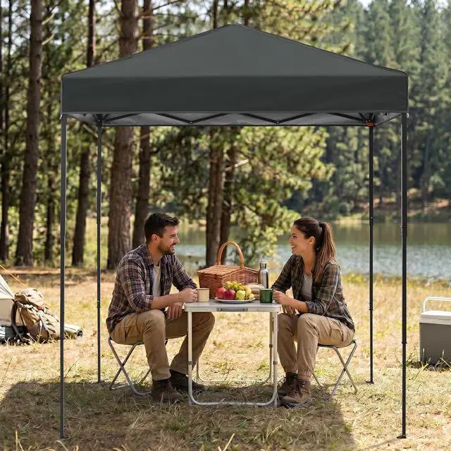 Alt view image 5 of 7 - 6x4 Instant Pop Up Canopy Tent, Straight Leg Sun Shelter, Portable Canopy with Carry Bag for Camping, Beach & Sports, Dark Gray