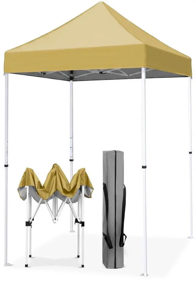 Main image of 5x5 Pop Up Canopy Tent Instant Outdoor Canopy Easy Set-up Straight Leg Folding Shelter, Beige