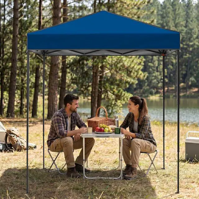 Alt view image 7 of 7 - 6x4 Instant Pop Up Canopy Tent, Straight Leg Sun Shelter, Portable Canopy with Carry Bag for Camping, Beach & Sports, Dark Blue