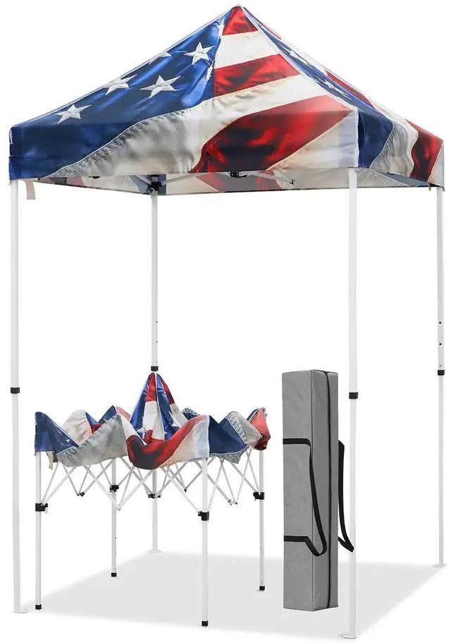 Main image of 5x5 Pop Up Canopy Tent Instant Outdoor Canopy Easy Set-up Straight Leg Folding Shelter, Stars and Stripes