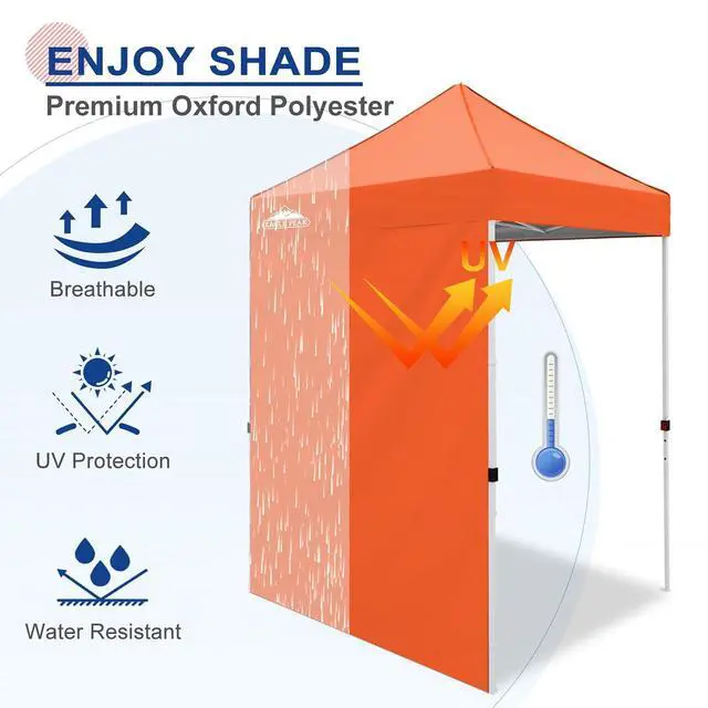 Alt view image 2 of 7 - Canopy Sidewall for 5x5 Pop Up Canopy Frame, Single Side Wall Panel Only (Fits 5x5 Straight Leg Frame, Canopy Top or Frame NOT Included), Orange