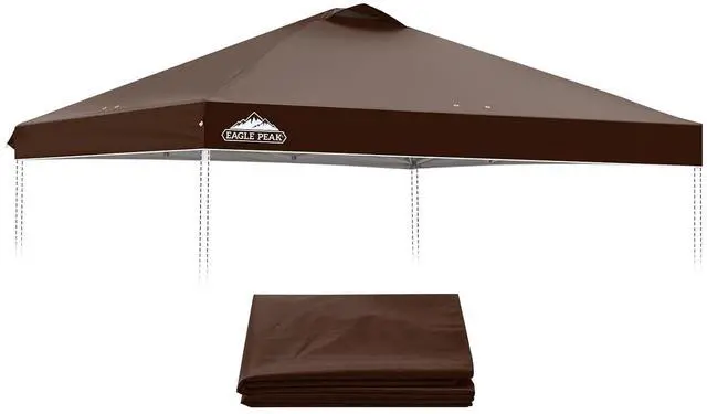 Main image of Replacement Canopy Top for Eagle Peak 10x10 Straight Leg Pop Up Canopy Frame Only, Canopy Cover with Air Vent, UPF 50+, Frame NOT Included, Dark Brown