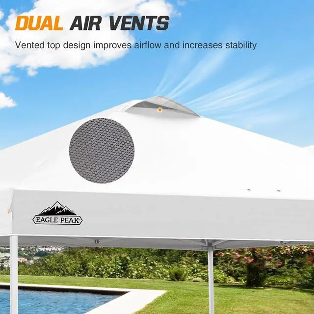 Alt view image 7 of 7 - Replacement Canopy Top for Eagle Peak 10x10 Straight Leg Pop Up Canopy Frame Only, Canopy Cover with Air Vent, UPF 50+, Frame NOT Included, White