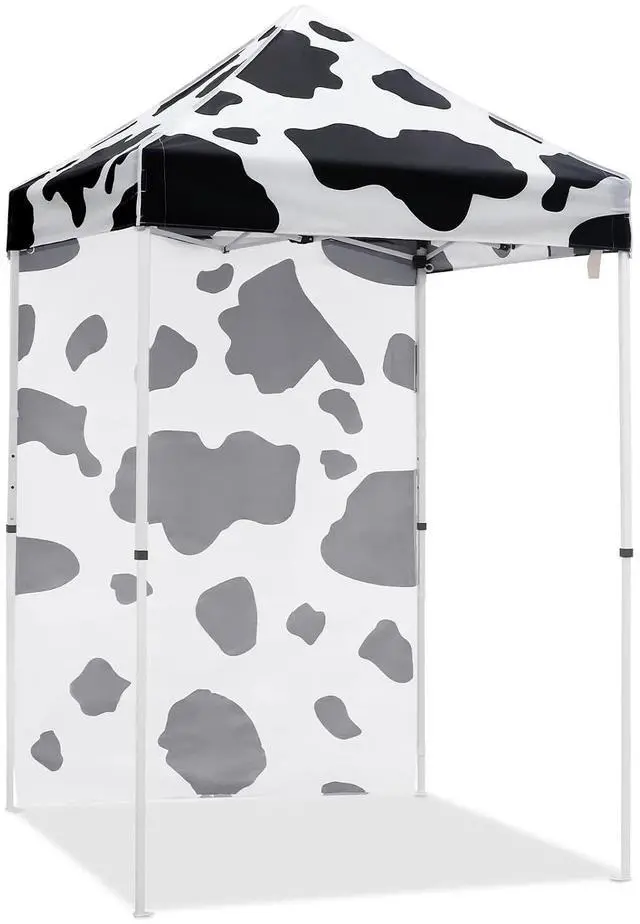 Main image of Pop up Canopy 5x5, Outdoor Portable Canopy Tent with One Removable Sunwall, Carry Bag Included, Cow Print