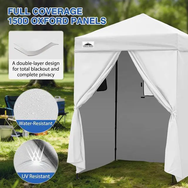 Alt view image 4 of 7 - Flex Ultra Compact 5x5 Changing Room, Pop-up Canopy, Sun Shelter, Portable Privacy Canopy Cabana for Pool, Fashion Photoshoots, or Camping, White