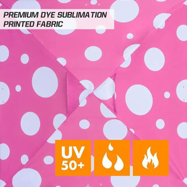 Alt view image 6 of 7 - Pop Up Canopy Tent with Wheeled Carry Bag, 8 Stakes, 4 Ropes, 4 Weight Bags, Easy Set Up Tent Canopy, 10x10 ft, 100sqft of Shade, Pink Mushroom
