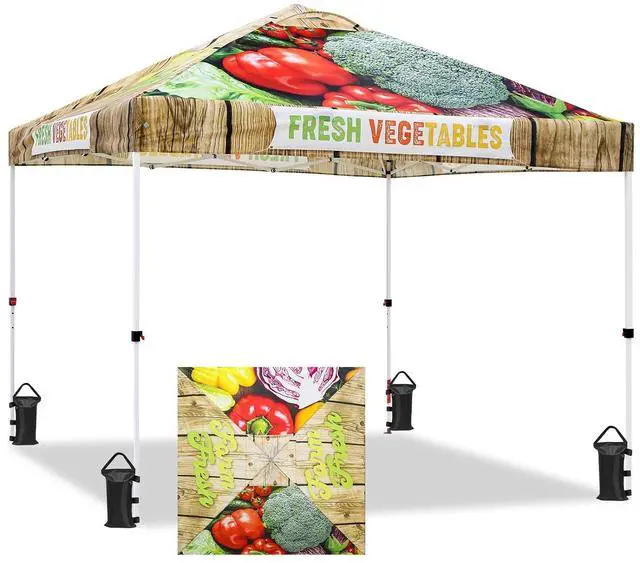 Main image of Pop Up Canopy Tent with Wheeled Carry Bag, 8 Stakes, 4 Ropes, 4 Weight Bags, Easy Set Up Tent Canopy, 10x10 ft, 100sqft of Shade, Vegetable Stand