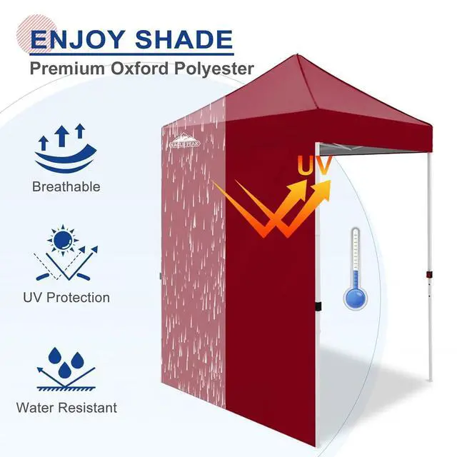 Alt view image 2 of 7 - Canopy Sidewall for 5x5 Pop Up Canopy Frame, Single Side Wall Panel Only (Fits 5x5 Straight Leg Frame, Canopy Top or Frame NOT Included), Burgundy