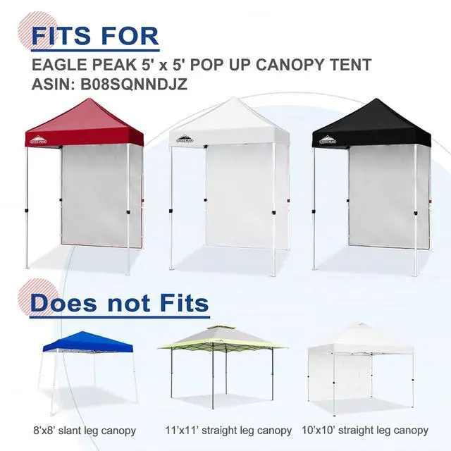 Alt view image 7 of 7 - Canopy Sidewall for 5x5 Pop Up Canopy Frame, Single Side Wall Panel Only (Fits 5x5 Straight Leg Frame, Canopy Top or Frame NOT Included), Burgundy