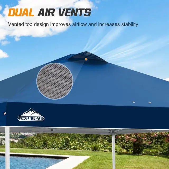 Alt view image 6 of 7 - Replacement Canopy Top for Eagle Peak 10x10 Straight Leg Pop Up Canopy Frame Only, Canopy Cover with Air Vent, UPF 50+, Frame NOT Included, Dark Blue
