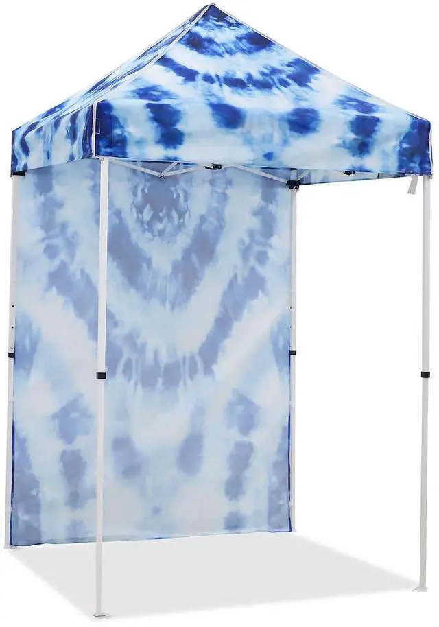 Main image of Pop up Canopy 5x5, Outdoor Portable Canopy Tent with One Removable Sunwall, Carry Bag Included, Tie Dye Blue