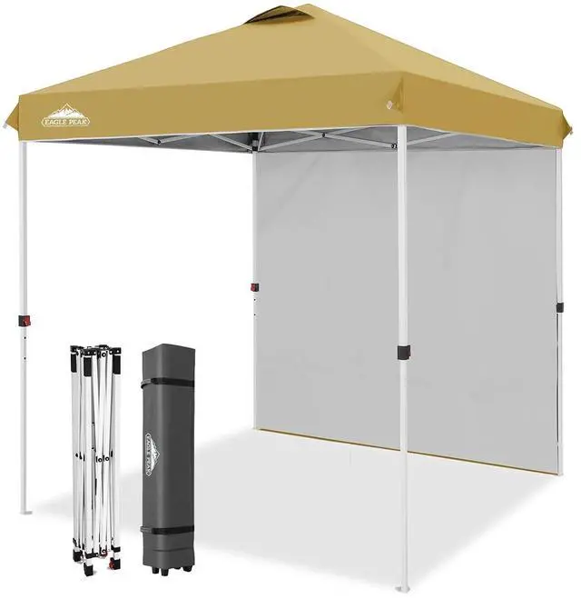 Main image of Commercial Canopy 6.6x6.6 Pop Up Canopy Tent with 1 Sidewall, Easy Setup Heavy Duty Instant Event Shelter for Vendors & Markets, Outdoor Sun Shade, Beige